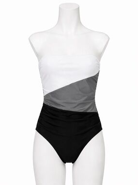 Stylish Black and Gray Colorblock Swimsuit